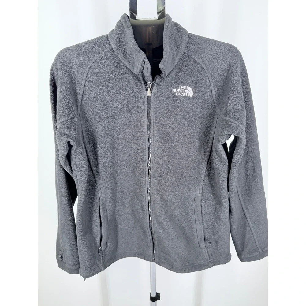 The North Face Mens Gray Full Zip TKA 100 Fleece Jacket Mock Neck Large